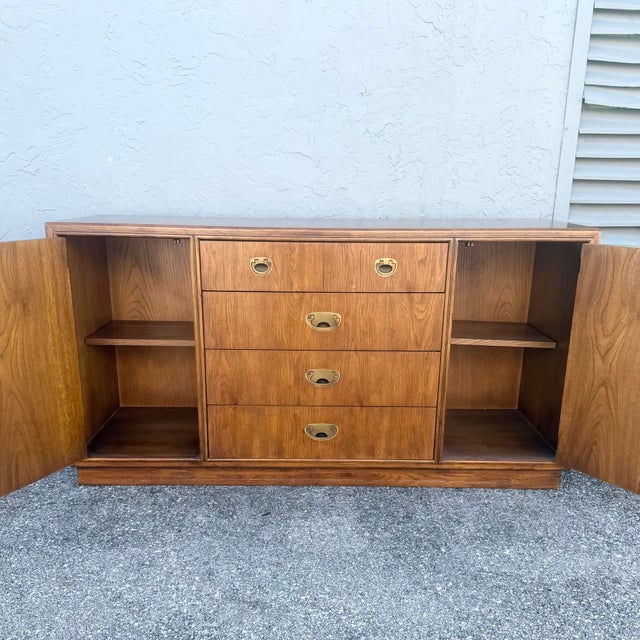 Campaign Vintage Campaign Credenza by Drexel For Sale - Image 3 of 11