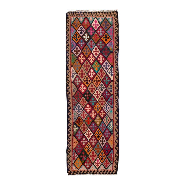 Mid-20th Century Vintage Kilim Runner Rug 3' 7" X 11' 4''. For Sale