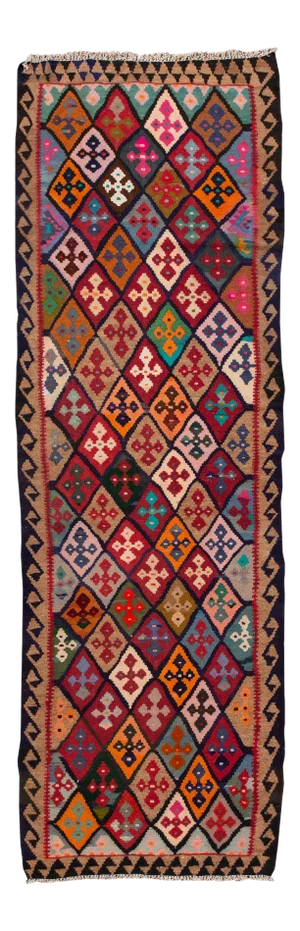 Mid-20th Century Vintage Kilim Runner Rug 3' 7" X 11' 4''.
