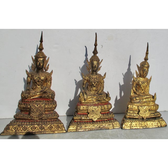 Group of Three Thai Buddhas Mid- 20th For Sale - Image 14 of 14