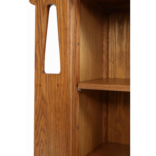 Glass Mission 1 Door Bookcase With Side Shelves - MC For Sale - Image 7 of 10