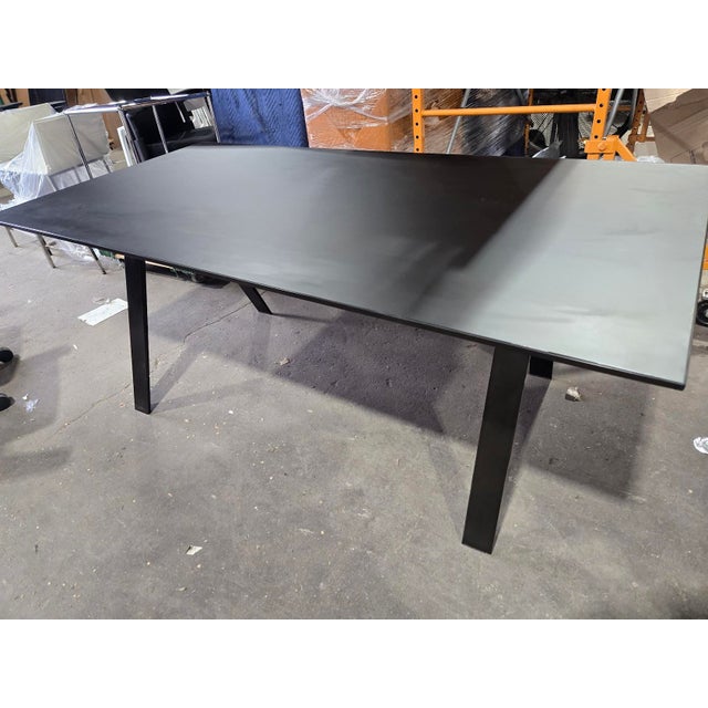 2010s Decca Gait 72x36-in Table-Desk With Black Painted Glass Top For Sale - Image 5 of 8