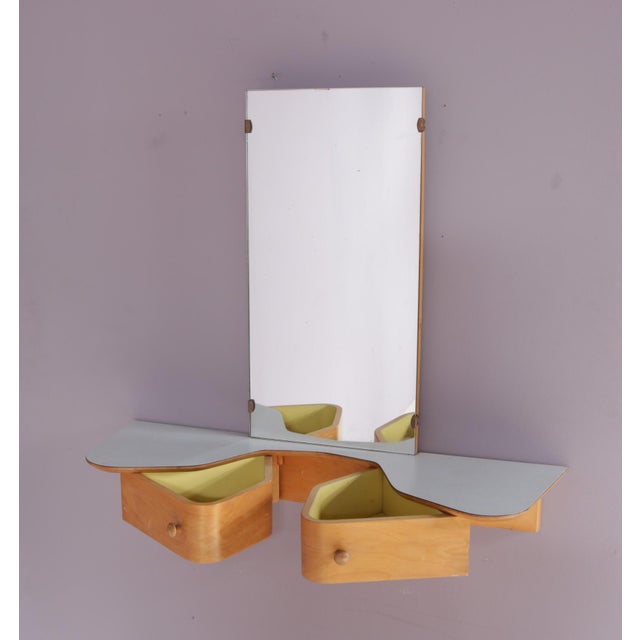 1950s EB 05 Wall-Mounted Dressing Table with Mirror by Cees Braakman for Pastoe, 1950s For Sale - Image 5 of 9