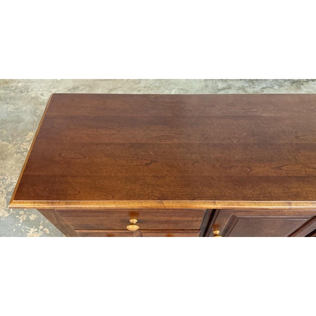 Late 20th Century Cherry Dresser With Trifold Mirror For Sale - Image 10 of 15