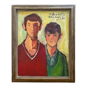 1966 Frank Kleinholz Two Boys Oil on Canvas