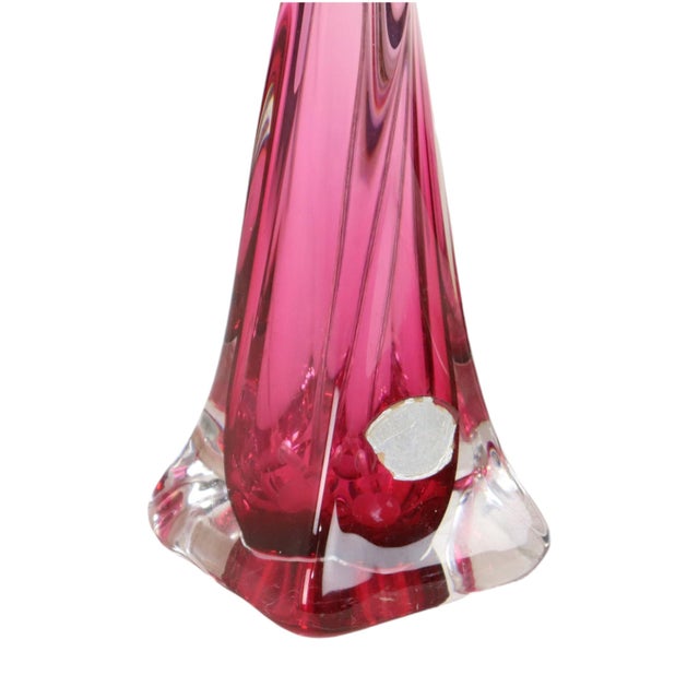 Purple and Pink Crystal Table Lamp from Val Saint Lambert, 1960s For Sale - Image 11 of 14