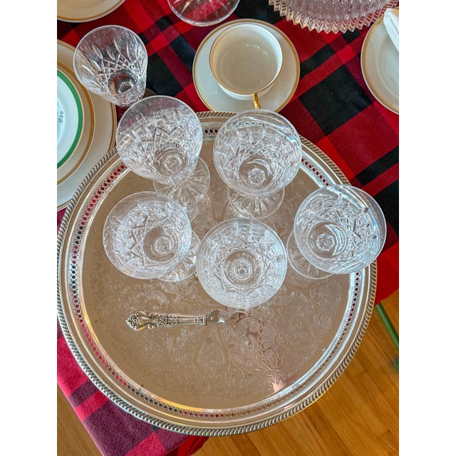 Silver Large Vintage Etched Silver Plate Pierced Gallery Serving Tray, 15" Dia For Sale - Image 8 of 8