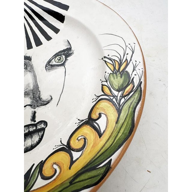 1980s Vintage French Ceramic Plate, 1980 For Sale - Image 5 of 11