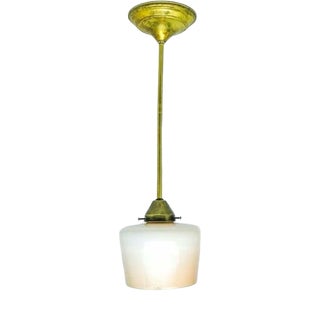 Mid-Century Pendant Lamp in Brass and Glass, 1950s For Sale