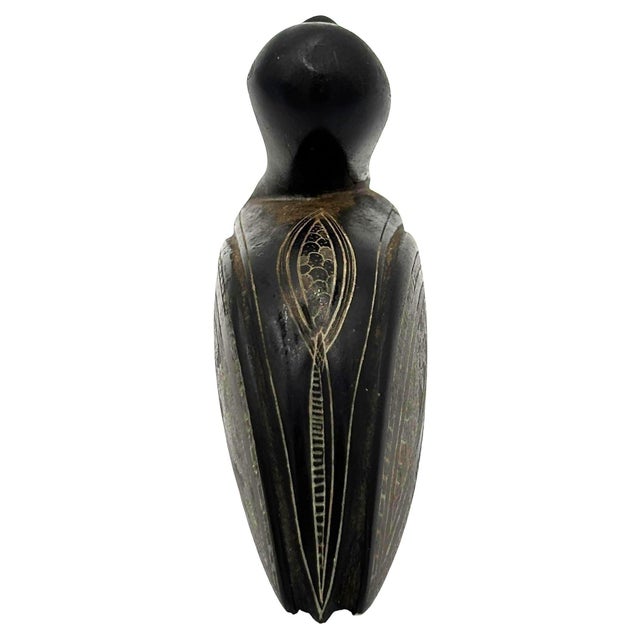 Post-War Chinese Export Hand carved wooden Teak duck sculpture. Of large form, this has great detail and a lovely patina i...