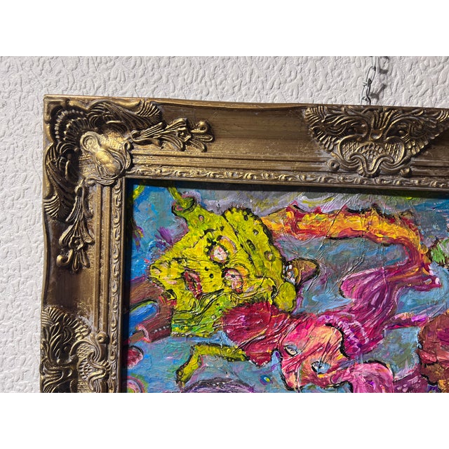 2020s Abstract Painting on Board by Serg Graff "Spongebob and Bikini Bottom", Coa For Sale - Image 5 of 10