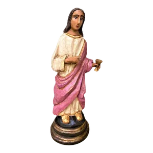 Large Mexican Santo Image of Santa Barbara by Jorge Morales Europa - Early 21st Century