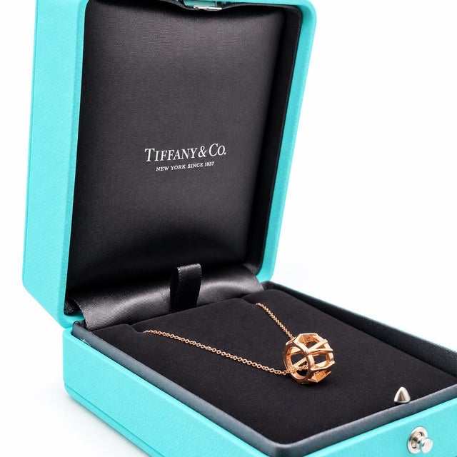 Early 21st Century Tiffany & Co. Atlas X Open Pendant Necklace 18k Rose Gold For Sale - Image 5 of 6