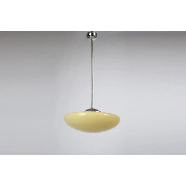 Bauhaus Opaline Pendant Light ,1930s For Sale - Image 6 of 6
