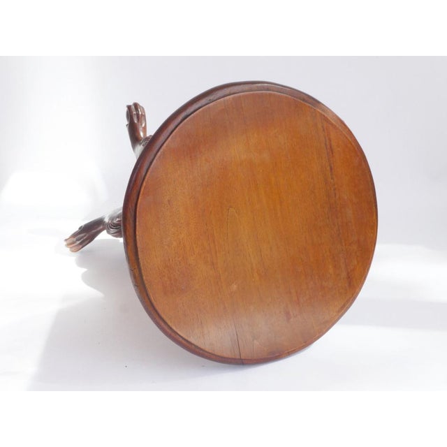 Vintage Victorian Round Side Table in Walnut, 1920s For Sale - Image 4 of 9