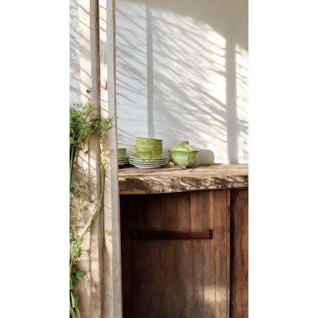 Traditional The Mane Lion Handcrafted Italian Radicchio Cabbage Dinner Plates, Light Green – Set of Four For Sale - Image 3 of 5