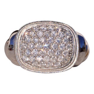 The Yurm: Pave Set Natural Diamond Ring in White Gold For Sale