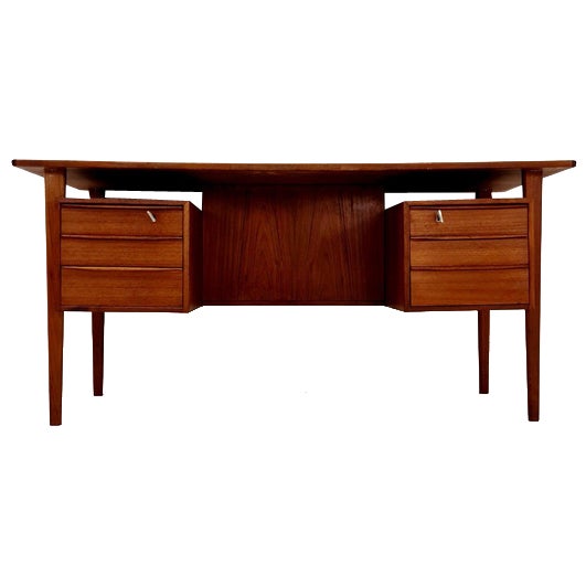 Danish Teak Desk by Peter Løvig Nielsen for Løvig, 1960s For Sale