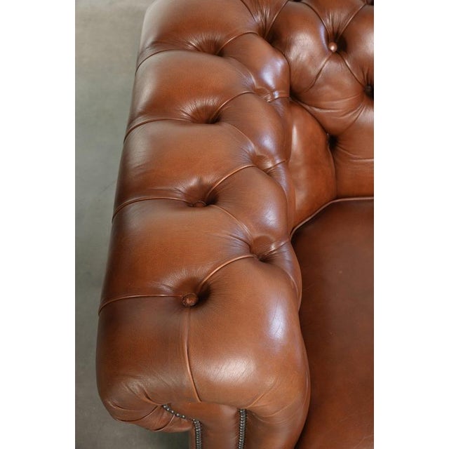 Animal Skin English Two-Seater Sofa in Cowhide Leather For Sale - Image 7 of 13
