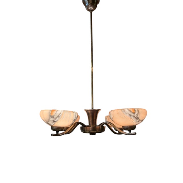4-Arm Pendant Light by Paavo Tynell for Oy Taito, 1940s For Sale - Image 12 of 18