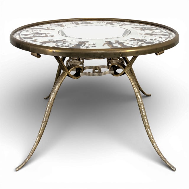 Metal Gilt Wrought Iron Side Table by René Drouet For Sale - Image 7 of 7