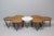 Set of seven modular coffee tables in metal, black Formica laminate, and oak, designed by Gio Ponti for I.S.A. Italia,...