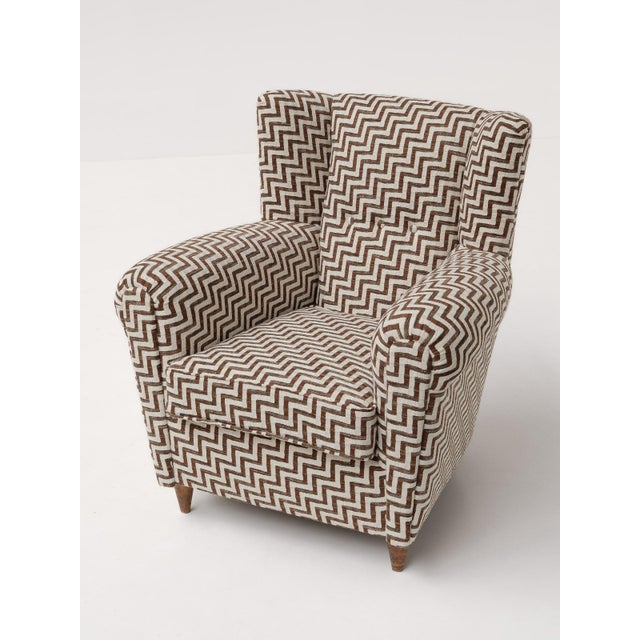 Gray Italian Chairs in Zigzag Upholstery, 1960s, Set of 2 For Sale - Image 8 of 11