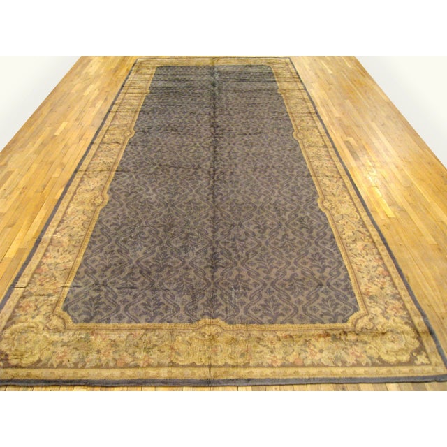 Spanish 1930 Antique Spanish Savonnerie Rug, in Gallery Size, W/ Repeating Design For Sale - Image 3 of 6
