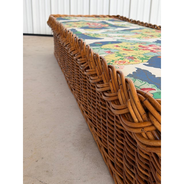 The Wicker Works Vintage Braided Rattan Backless Bench or Daybed For Sale - Image 10 of 12