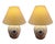 Vintage Mid Century Modern Pair of 1970s Postmodern Ceramic Table Lamps Shades Boho Hand Thrown Studio Pottery For Sale - Image 9 of 10