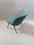 Vintage Chair with Rounded Green Synthetic Leather Back For Sale - Image 4 of 9
