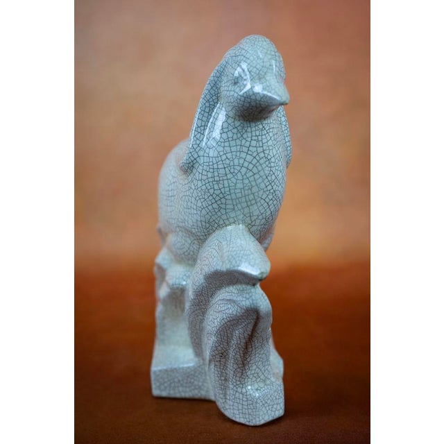 1920s Louis Fontinelle, Beige Glazed Crackled Earthenware Pheasant No. 181, 1920s, Earthenware For Sale - Image 5 of 11