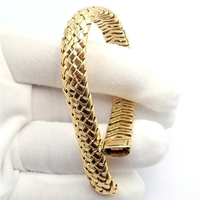 Tiffany & Co. Vannerie Basket Weave Yellow Gold Bracelet 1995 For Sale - Image 11 of 11