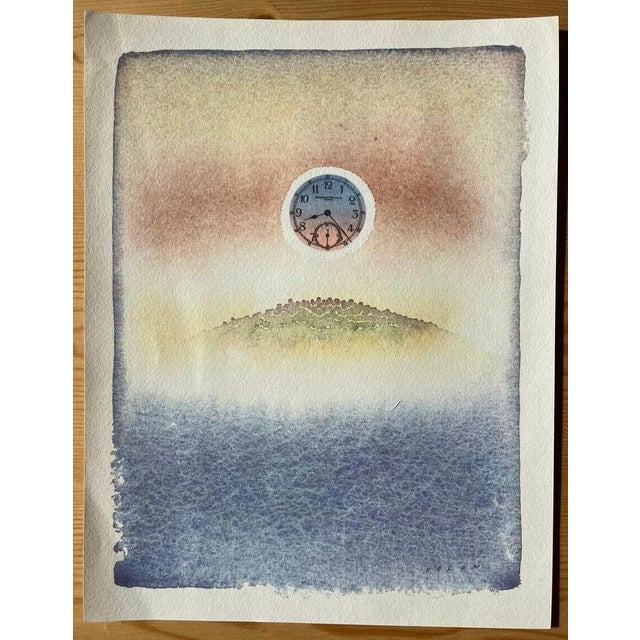 Jean-Michel Folon (1934-2005) The Clock Color heliogravure Signed in the plate On vellum, 18 x 24 cm (approx. 7 x 9...