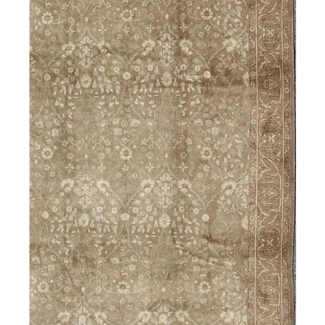 Keivan Woven Arts-Antique Turkish Sivas rug with all-over botanical pattern in taupe, rug na-54000, country of origin /...