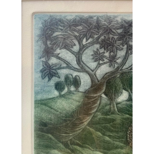 Hand Colored Steel Plate Etching "Flowering Tree" by Aida Whedon (C. 1960s) For Sale - Image 11 of 12