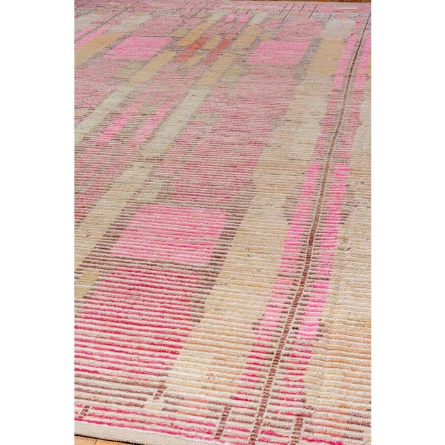 Large Pink Vintage Inspired Turkish Tulu - 14'5" x 17'8" For Sale In New York - Image 6 of 6