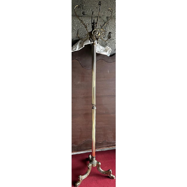 Gold Vintage Brass Coat Rack, 1970s For Sale - Image 8 of 8