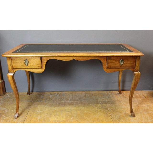 Louis XV Leather Walnut Desk, 1800s For Sale - Image 10 of 13