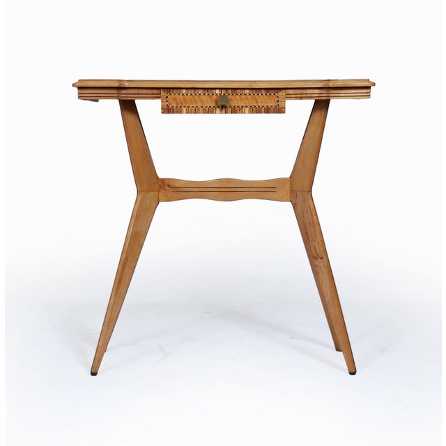Mid-Century Italian Console Table in Chestnut and Zebrano, 1950, in Very Good conditions. Designed 1950 to 1959