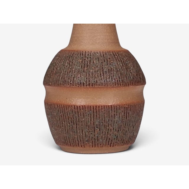 Brown 1960s Einar Johansen, Large Table Lamp, Brown Stoneware For Sale - Image 8 of 11