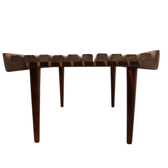Mid Century Slat Bench Coffee Table Made in Yugoslavia C 1950/1960's For Sale - Image 9 of 13