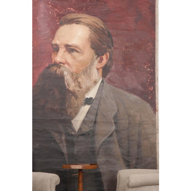 German 19th Century Large Portrait of Friedrich Engels For Sale - Image 4 of 13