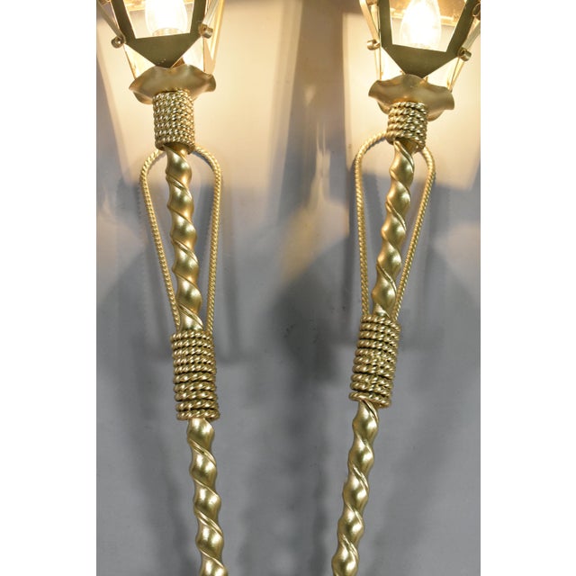 Large French Wall Sconces, 1950s, Set of 2 For Sale - Image 12 of 18