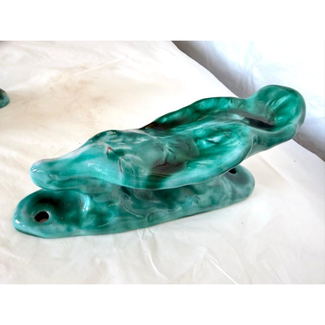 Handcrafted Teal Enameled Door Handles by Gabbianelli, 1950s, Set of 2 For Sale - Image 14 of 18