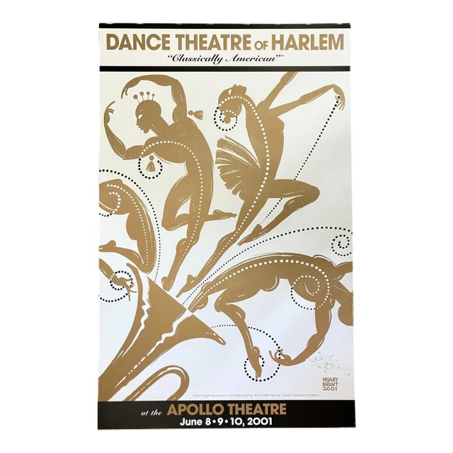Signed Arthur Mitchell Original 2001 Dance Theatre of Harlem at the Apollo Poster by Hilary Knight For Sale