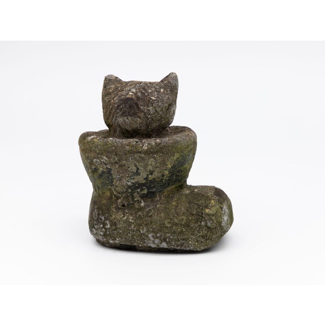 Composite Stone Kitten in Boot Garden Ornament, English 20th Century For Sale In New York - Image 6 of 9