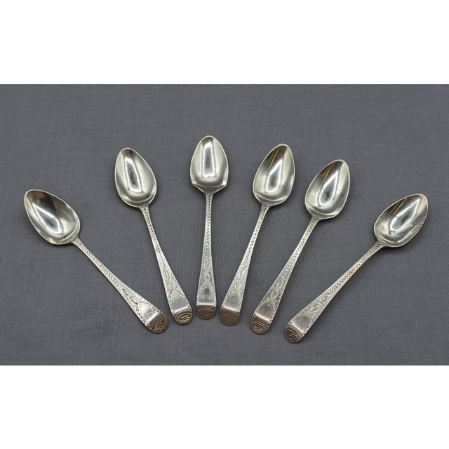1798 English Set of 6 Sterling Silver Teaspoons by Peter & Ann Bateman For Sale - Image 10 of 10