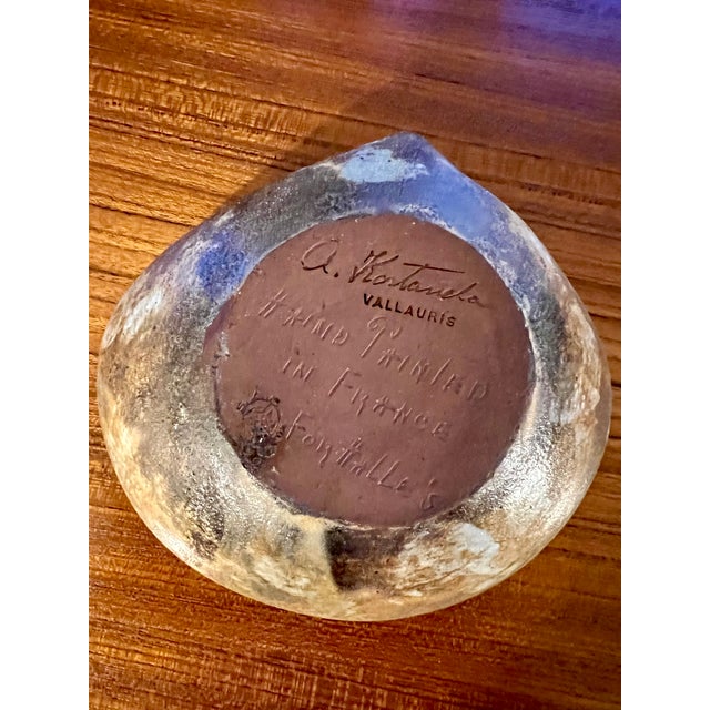 Mid 20th Century Mid 20th Century Alexander Kostanda Vallauris Floral Bowl and Plate 2-Piece Set, *Hand-Signed* For Sale - Image 5 of 7