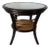 Palecek Coastal Rattan & Leather Accent Side Table With Glass Top For Sale